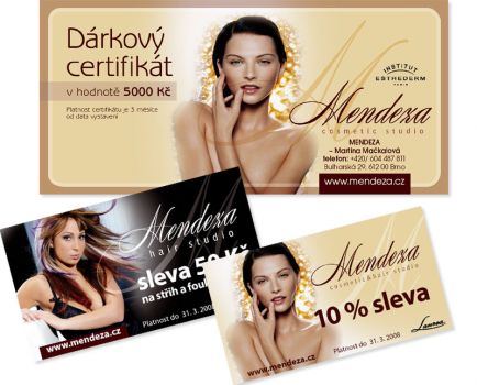 dárkové certifikáty a slevové šeky